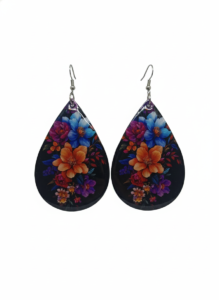 Lightweight Teardrop Dangle Earrings for Women - Faux Agate Stone Pattern - Resin Coated Paper Jewelry - Boho Statement Earrings